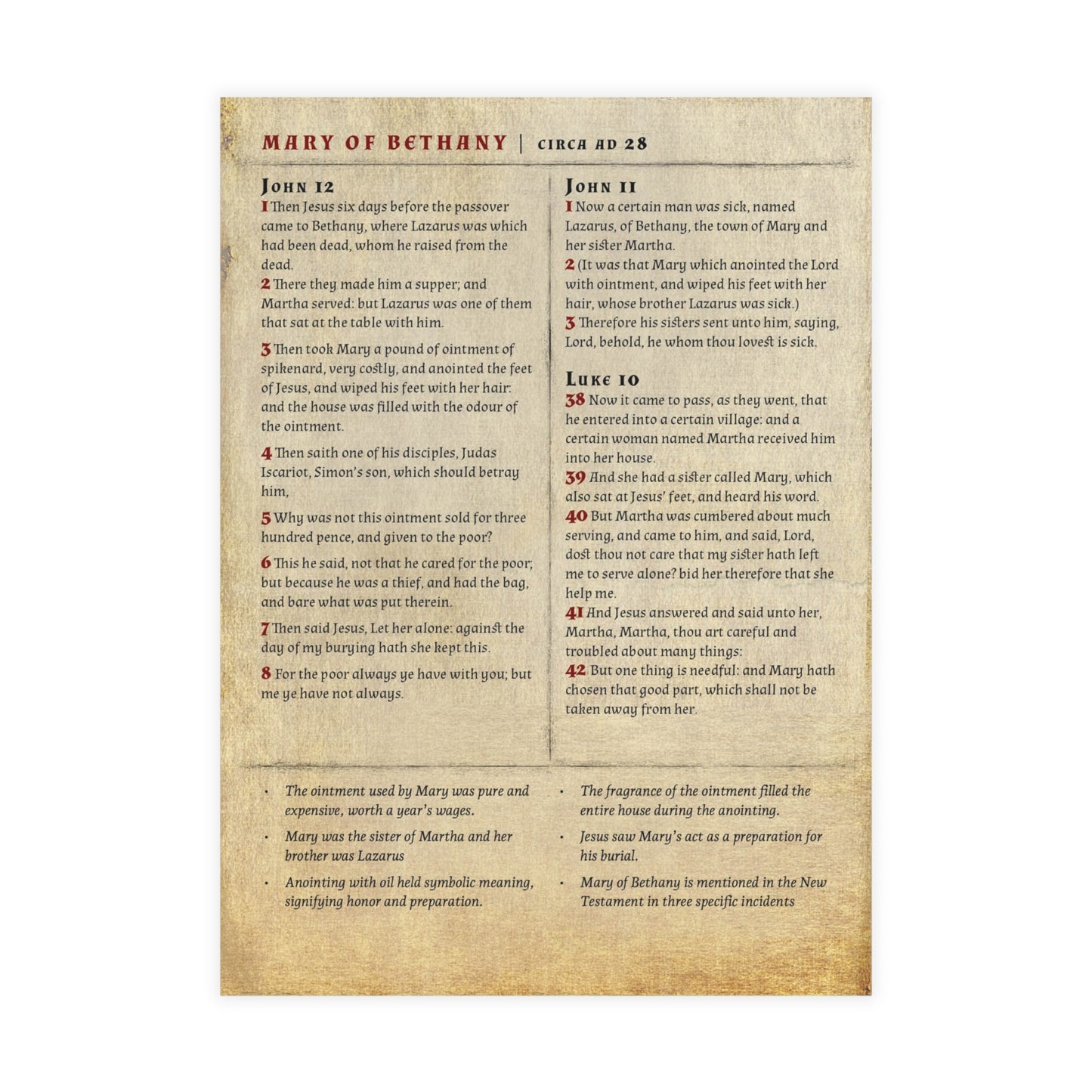 Mary of Bethany | 10 Copies with Envelopes